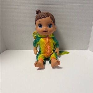 Hasbro Doll with Green and Yellow Dinosaur Outfit 3 and Up Toddlers Kids